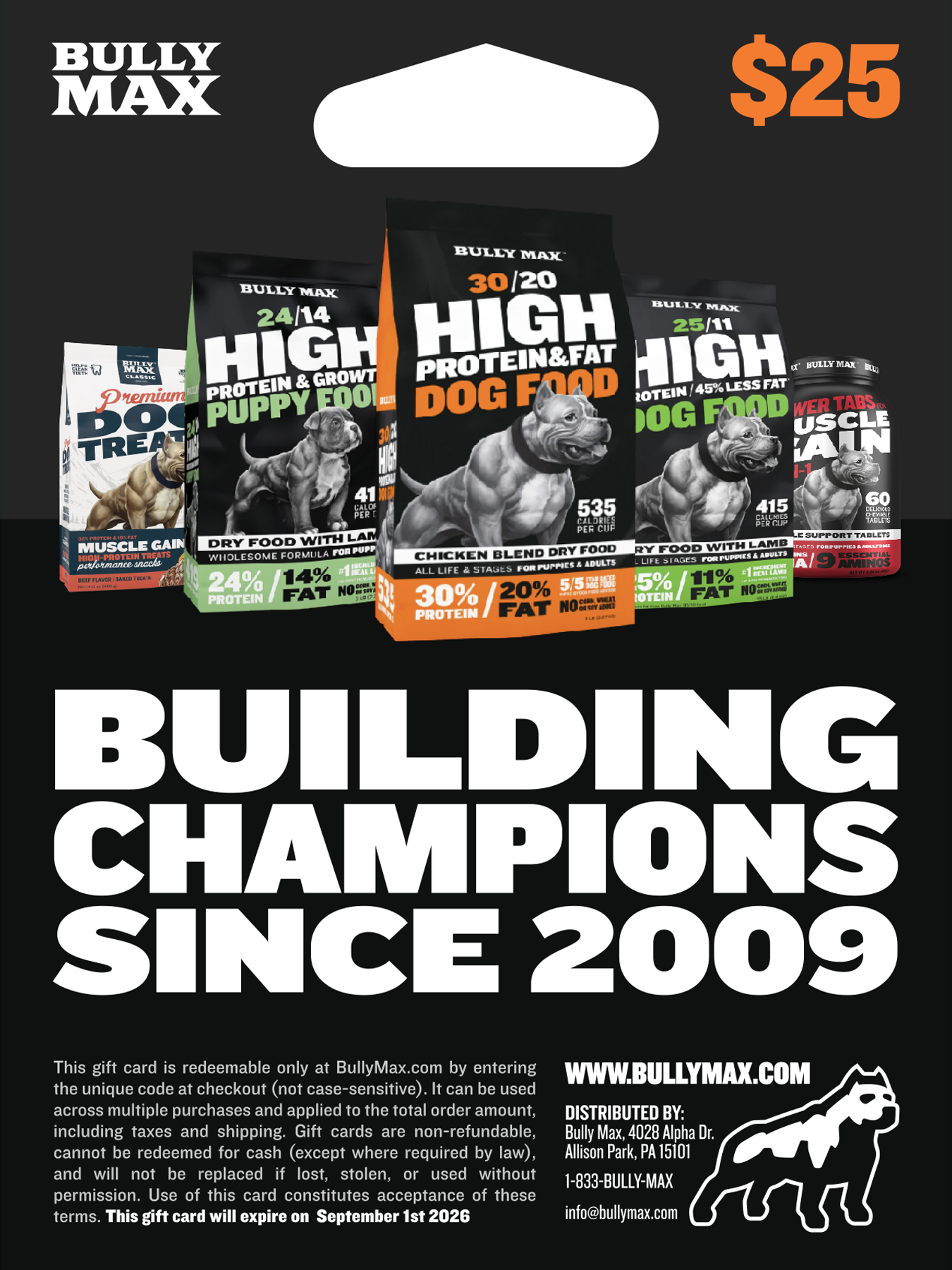 Bully Max Hard Plastic Gift Card (Scratch-Off Code)