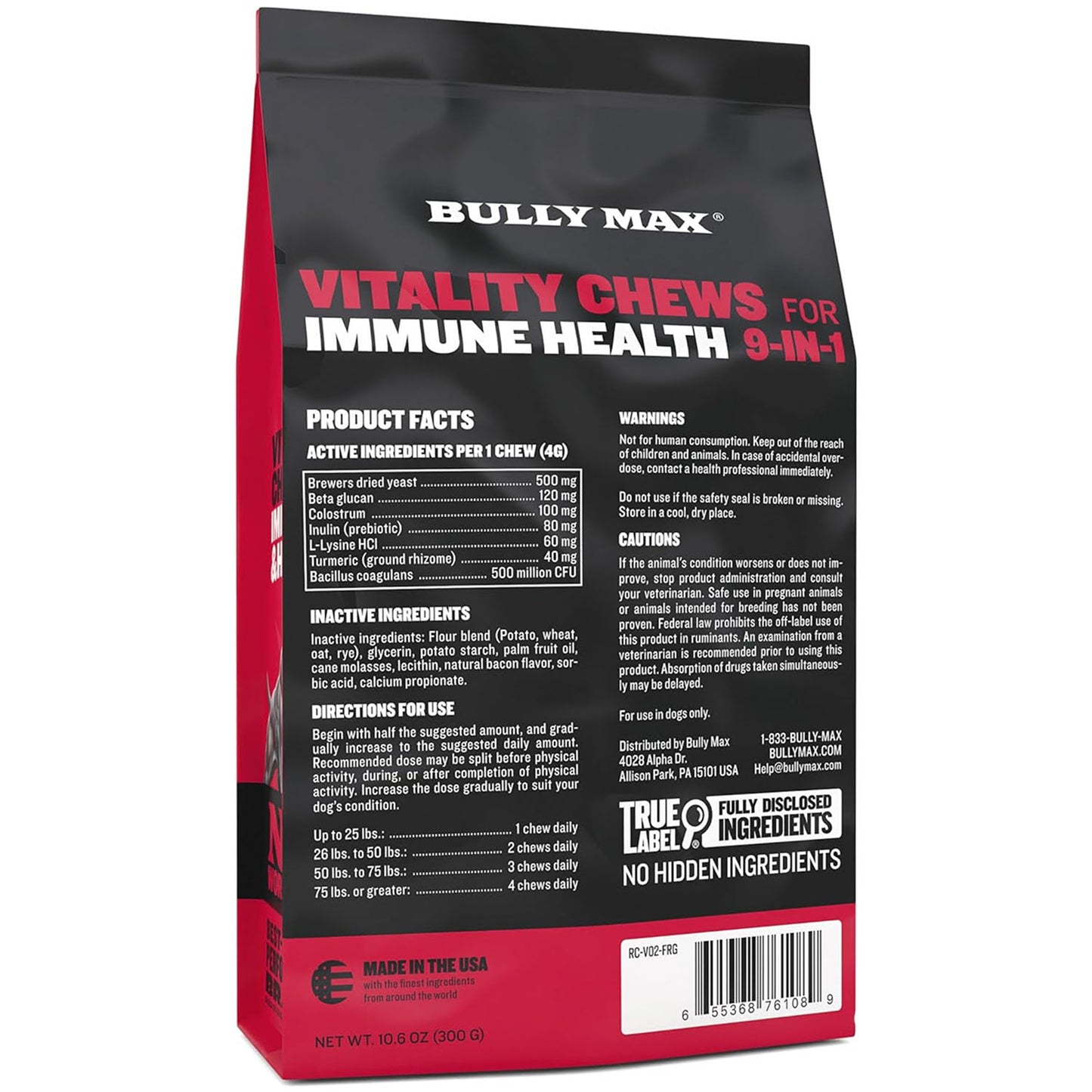 Bully Max Vitality Chews for Allergies, Joints, & Daily Vitamins