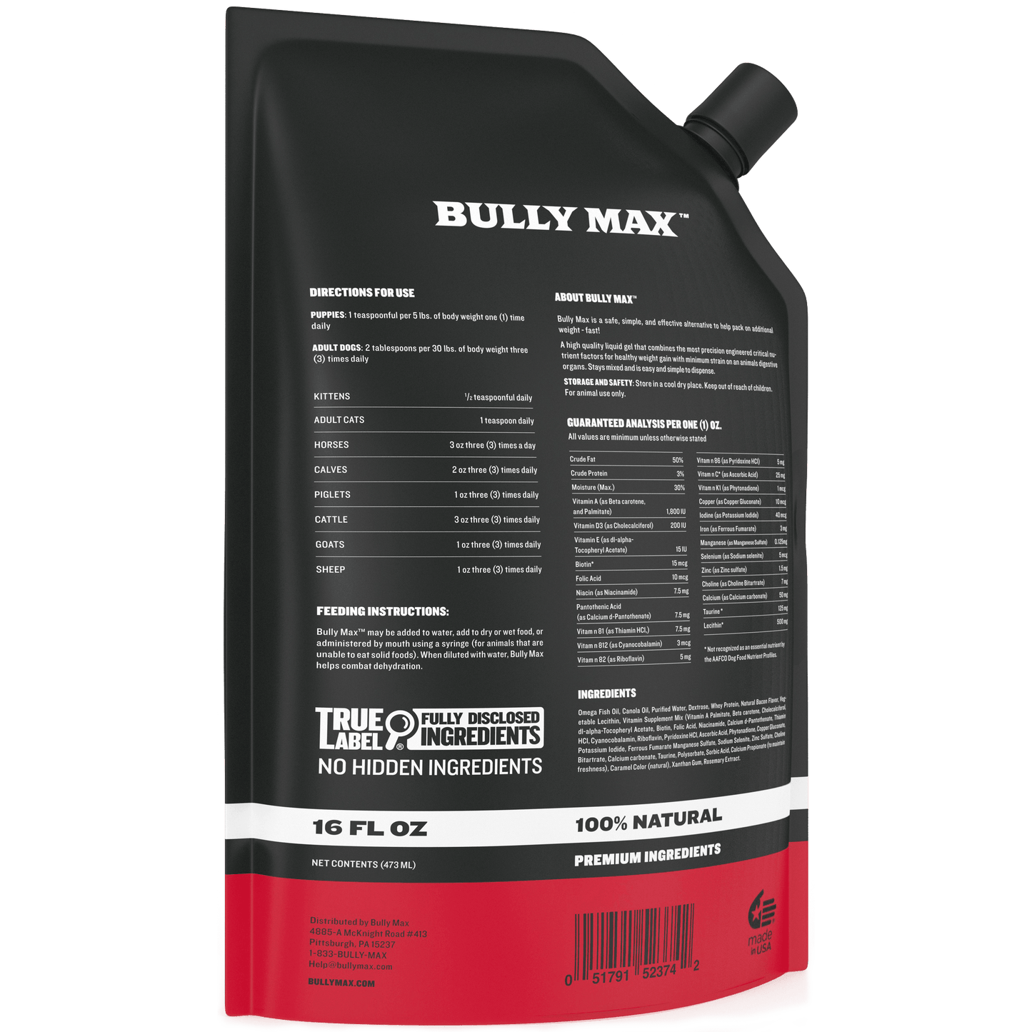 Bully Max Liquid Weight Gainer 2-in-1 - Bully Max