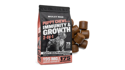 Bag of Bully Max Puppy Chews for Immunity & Growth with soft chews