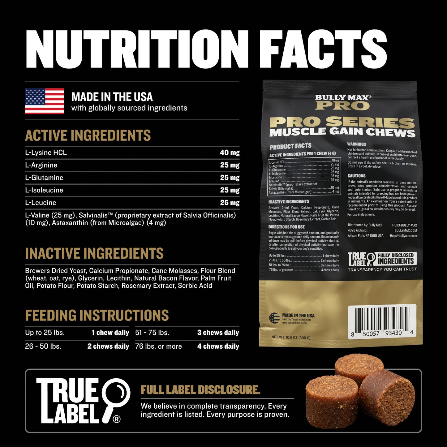 Bully Max Pro Series Power Chews for Muscle Gain