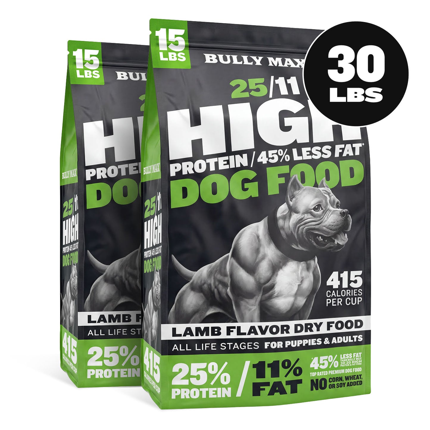 Bully Max 25/11 High Protein Lamb 45% Less Fat Dog Food
