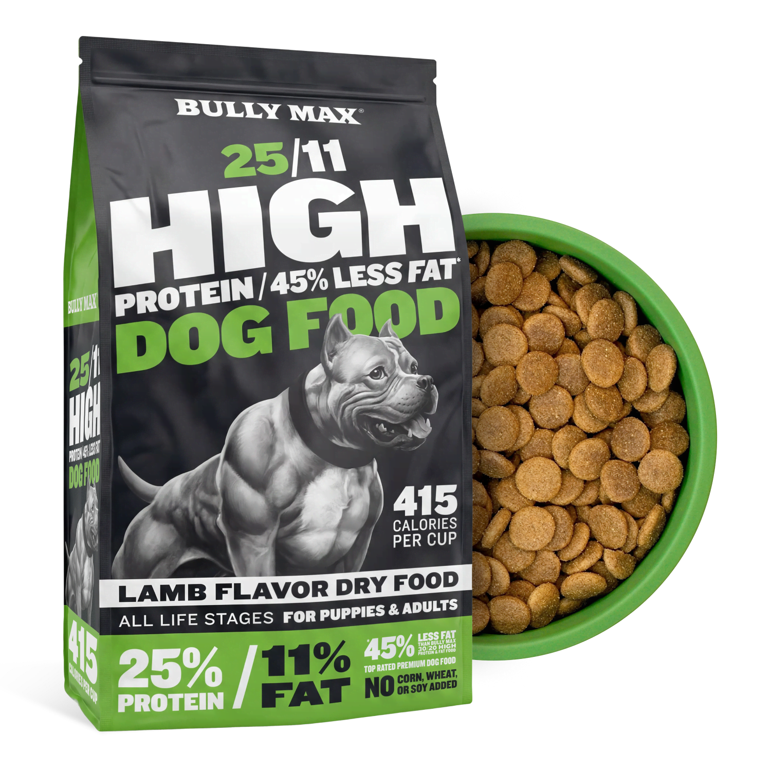 Bully Max 25/11 Lamb Dry Dog Food - High Protein Low Fat Formula