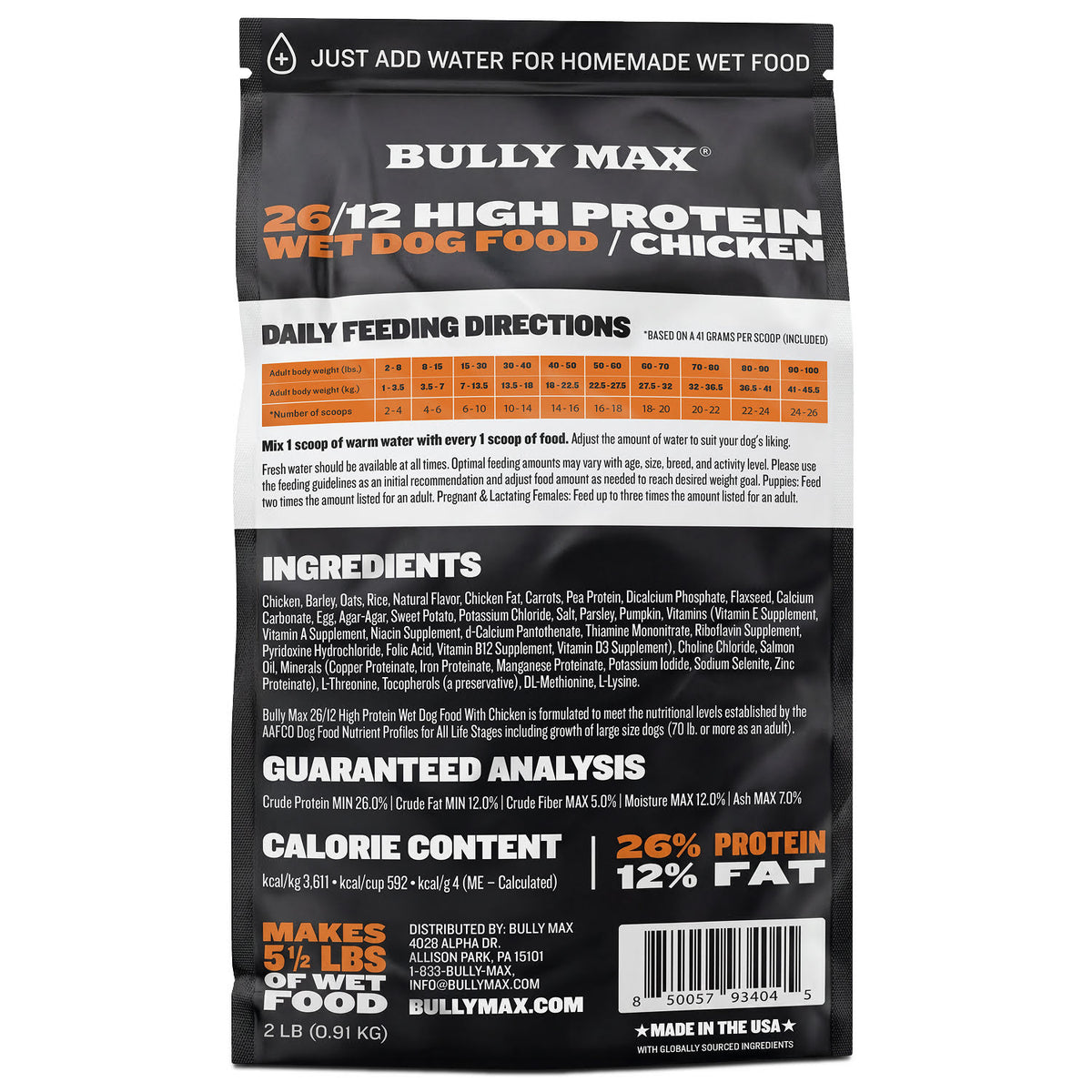 Bully Max 26/12 High Protein Chicken Wet Dog Food