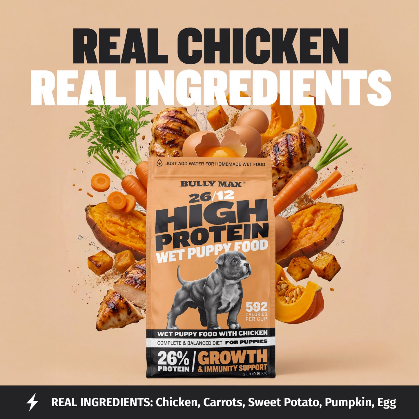 Bully Max 26/12 High Protein Chicken Wet Puppy Food
