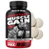 Bully Max Power Tabs for Muscle Gain 2-in-1, 30-count bottle, front of bottle