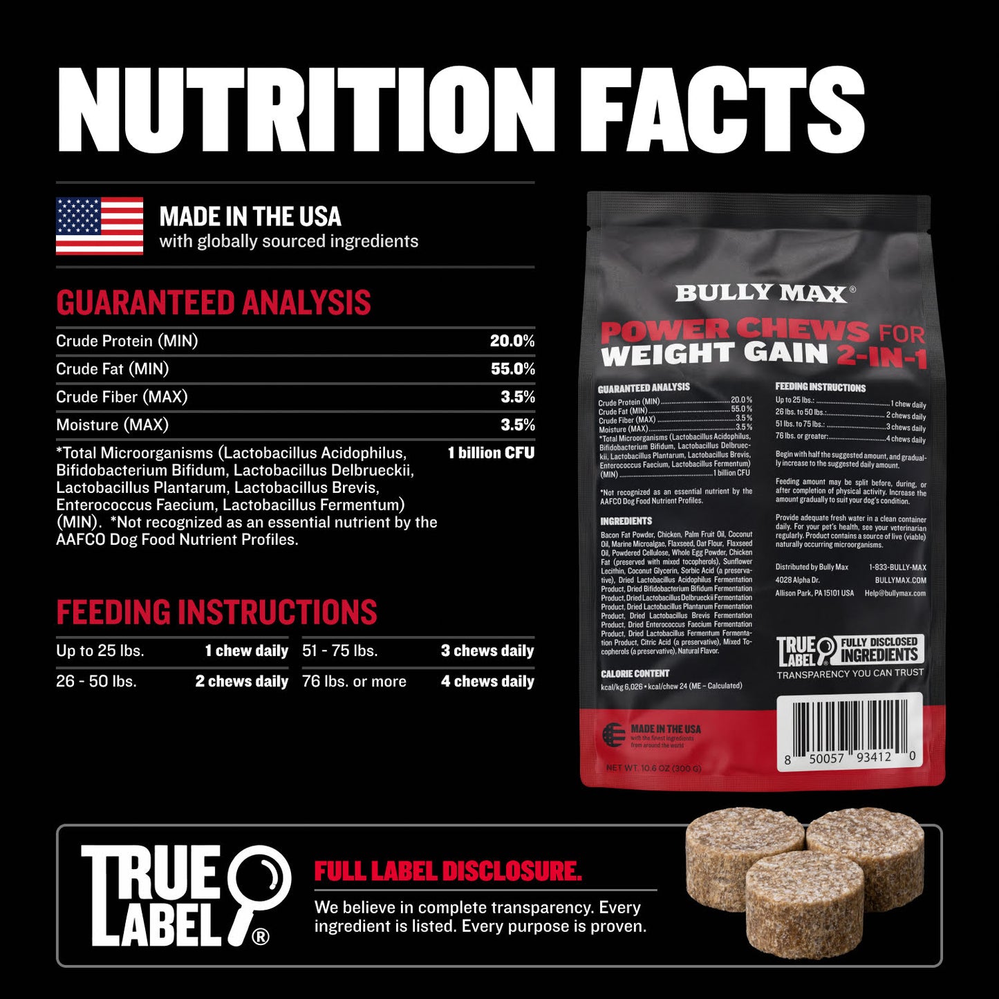 Bully Max Power Chews for Weight Gain