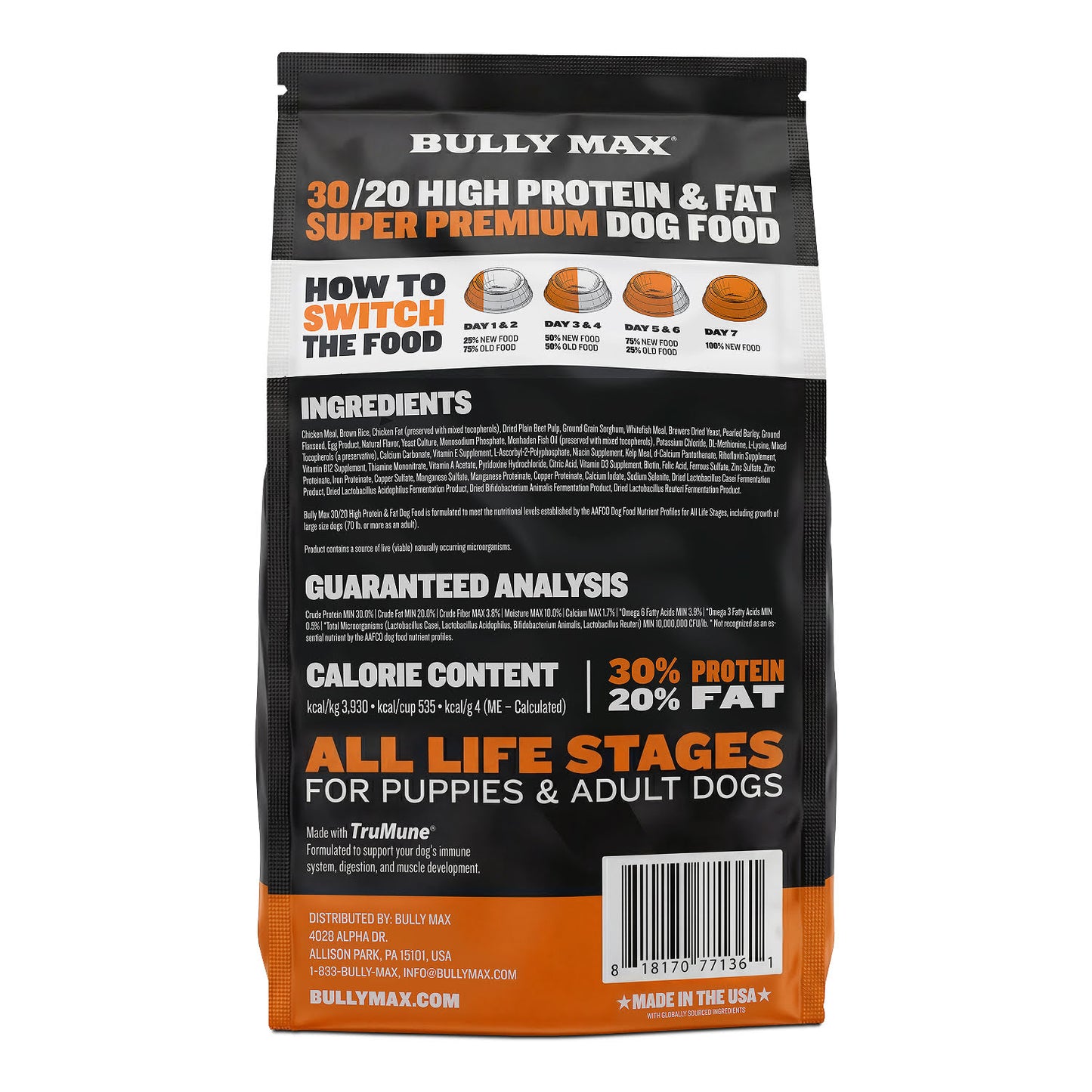 Bully Max 30/20 High Protein Chicken Dog Food