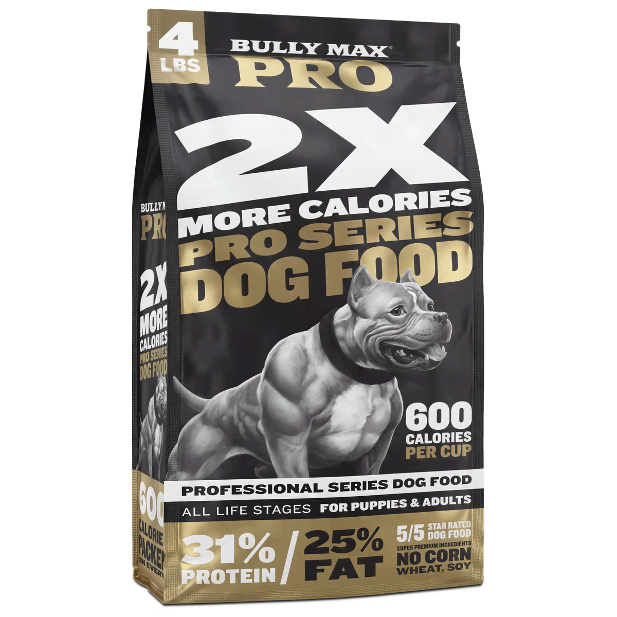 Bully Max PRO Series 31/25 High Calorie Dog Food, 4 lb bag, front of bag