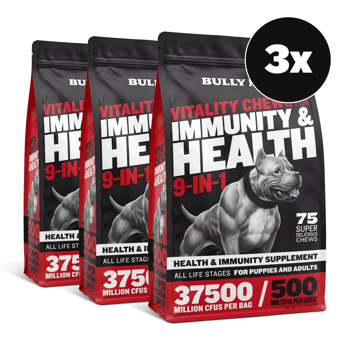 Bully Max Vitality Chews for Allergies, Joints, & Daily Vitamins