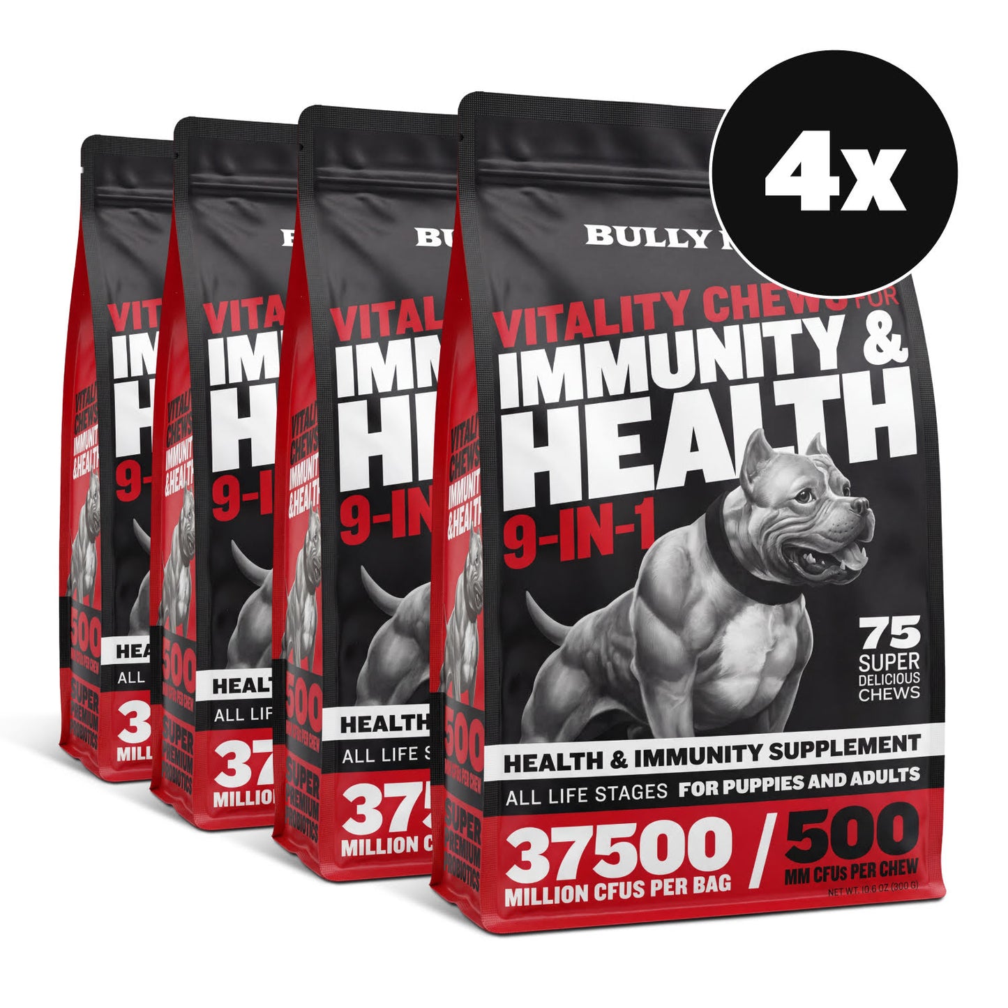 Bully Max Vitality Chews for Allergies, Joints, & Daily Vitamins
