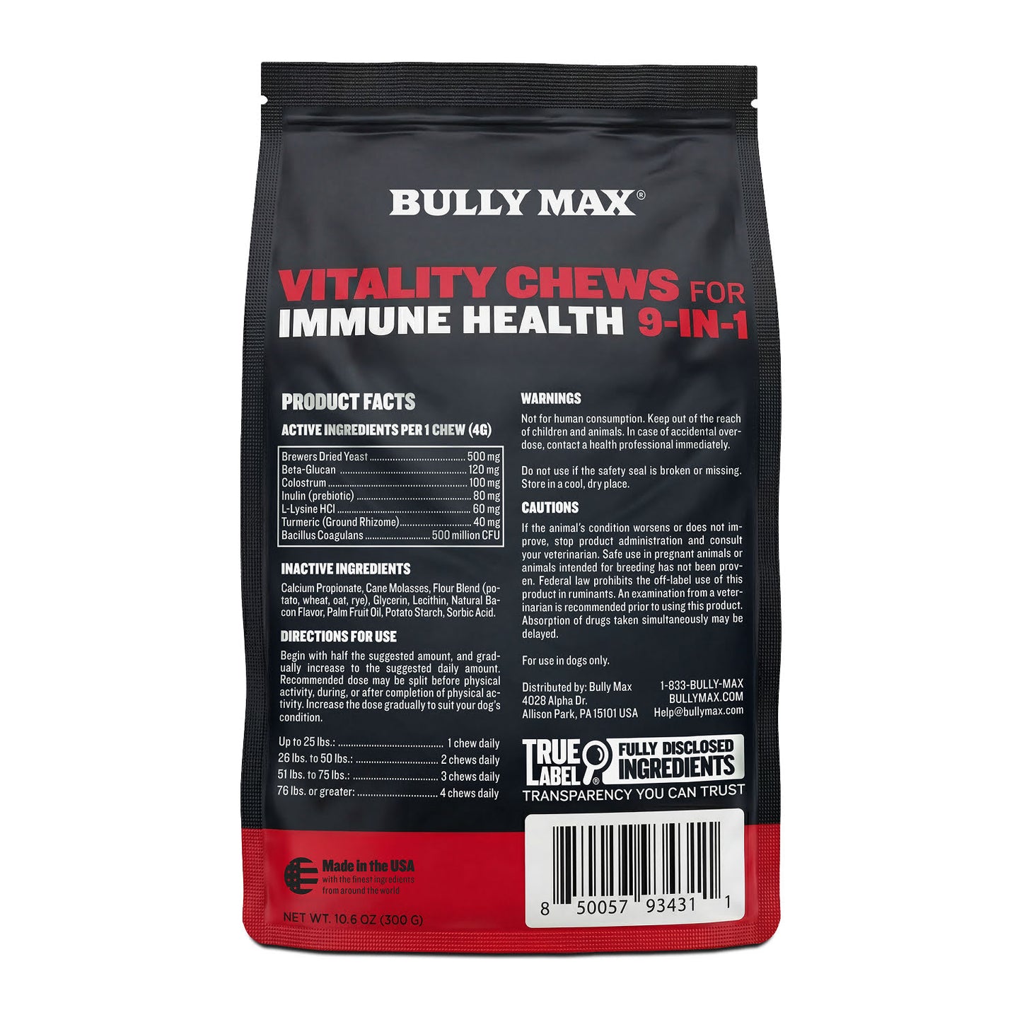 Bully Max Vitality Chews for Allergies, Joints, & Daily Vitamins