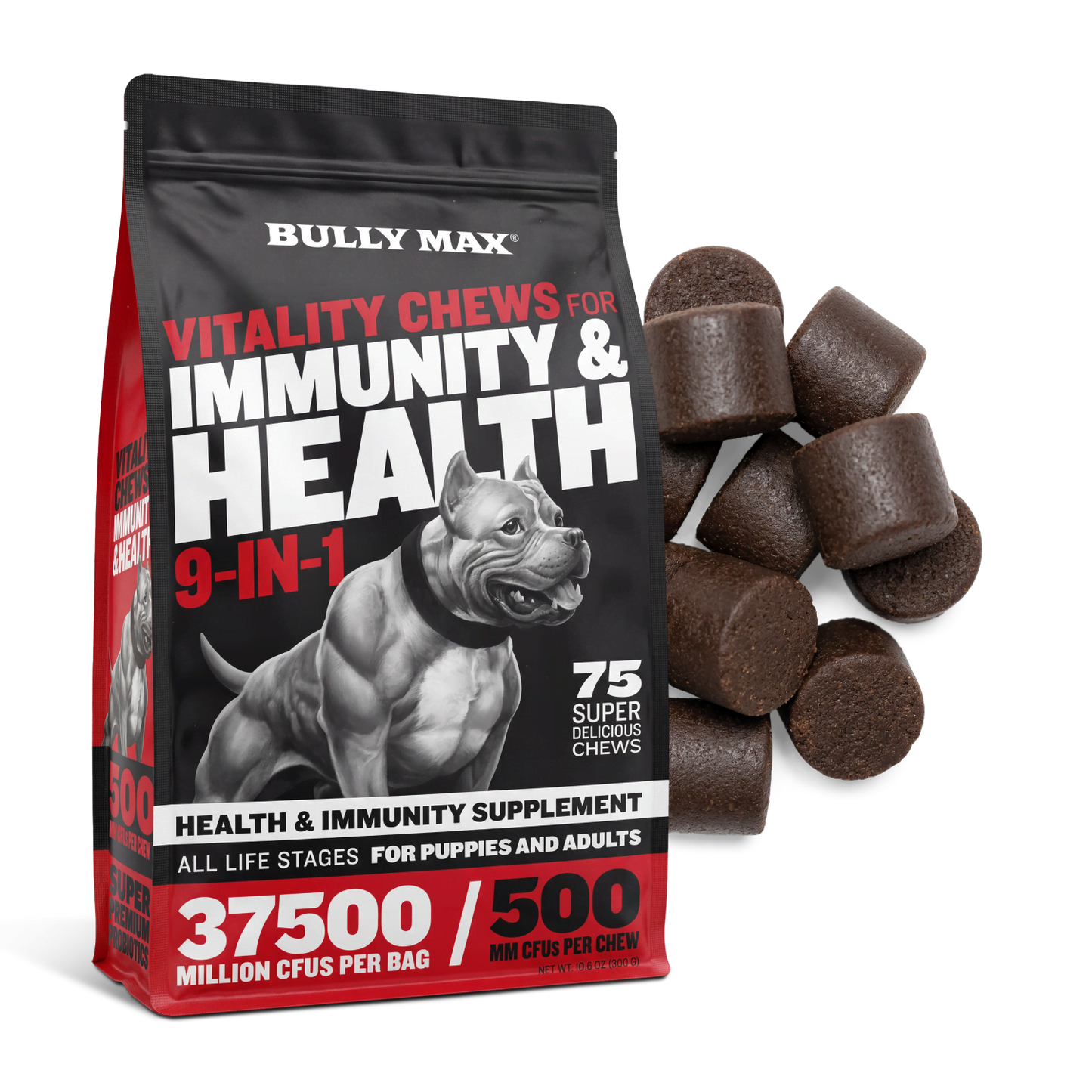 Bully Max Vitality Chews for Allergies, Joints, & Daily Vitamins