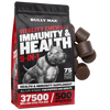 Bully Max Vitality Chews 9-in-1 for Allergies, Joints and Daily Vitamins, front of bag with a pile of the soft chews