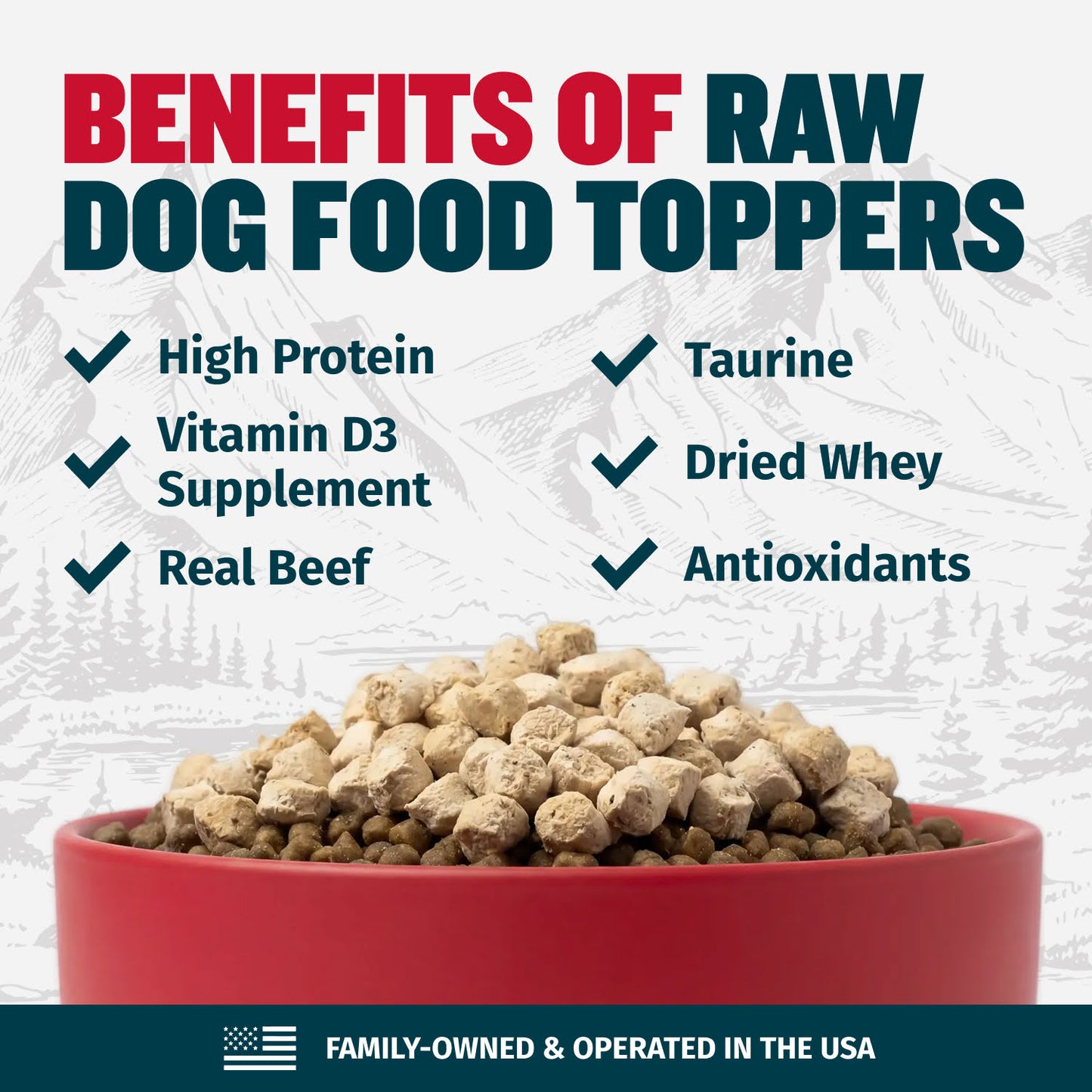 Bully Max Freeze-Dried Raw Dog Food Toppers Beef Flavor