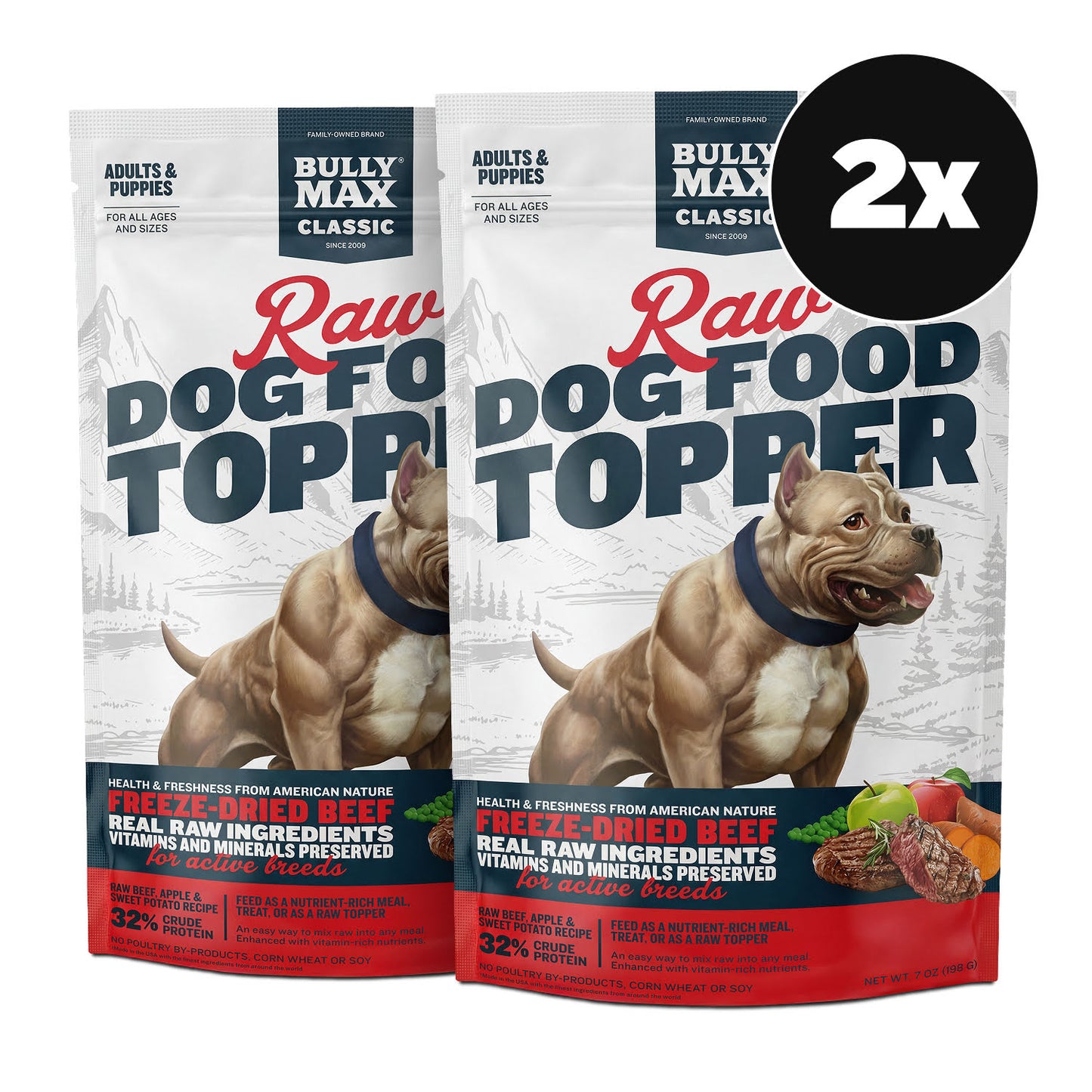 Bully Max Freeze-Dried Raw Dog Food Toppers Beef Flavor