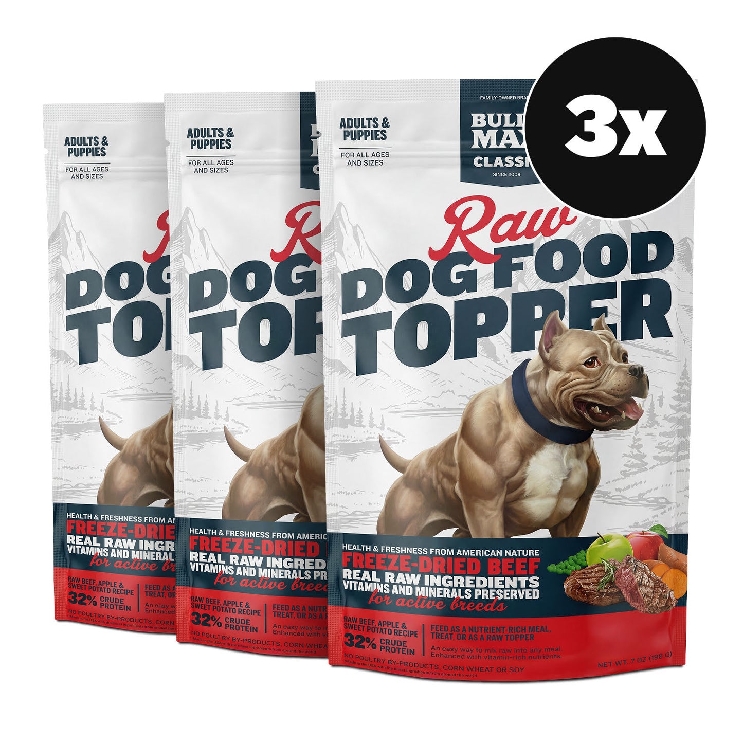 Bully Max Freeze-Dried Raw Dog Food Toppers Beef Flavor