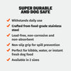 Heavy-Duty Steel Dog Bowls feature list, super durable and dog safe: withstands daily use, food-grade stainless steel, lead-free, non-corrosive and non-absorbent, non-slip grip for spill prevention, for kibble, water or instant fresh dog food, available in 2 sizes