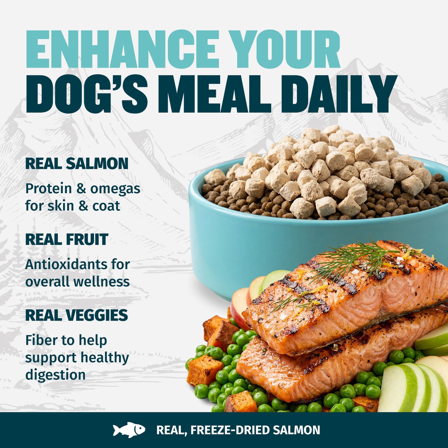 Bully Max Freeze-Dried Raw Dog Food Toppers Salmon Flavor