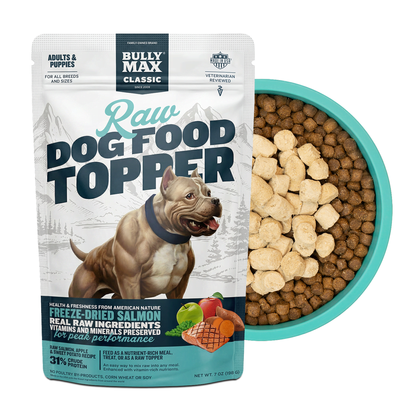 Bully Max Freeze-Dried Raw Dog Food Toppers Salmon Flavor