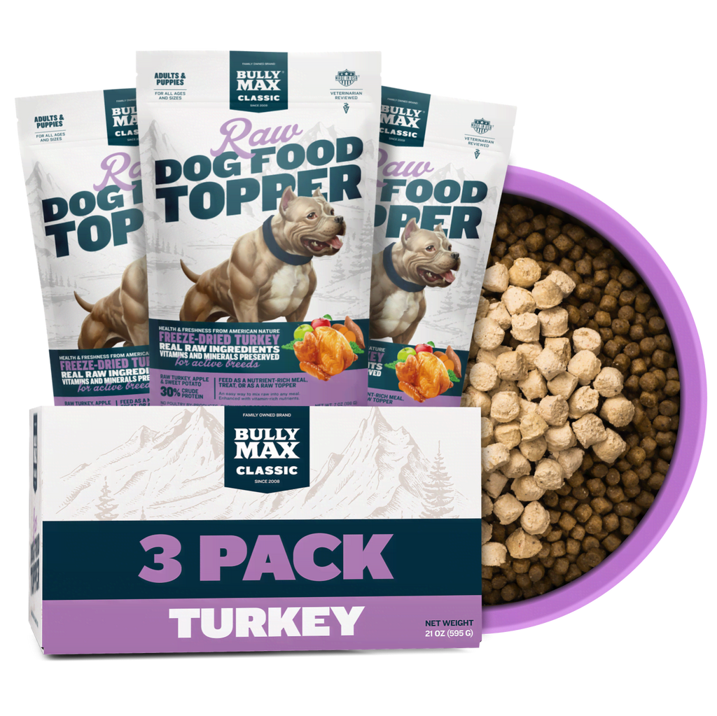 Bully Max Freeze-Dried Turkey Raw Dog Food Toppers - 3 Pack