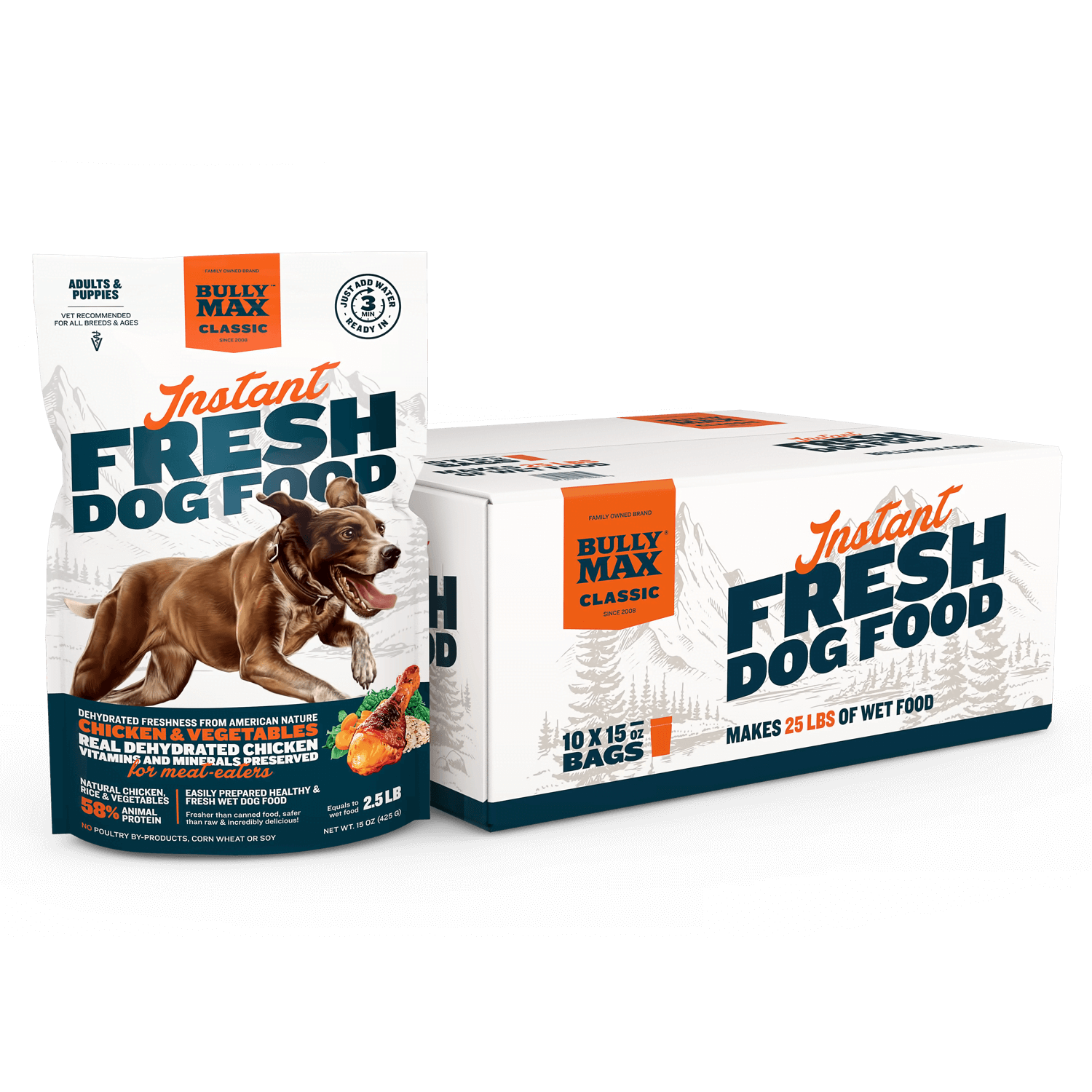 Bully Max Classic Instant Fresh Dog Food 10 Count Multipack