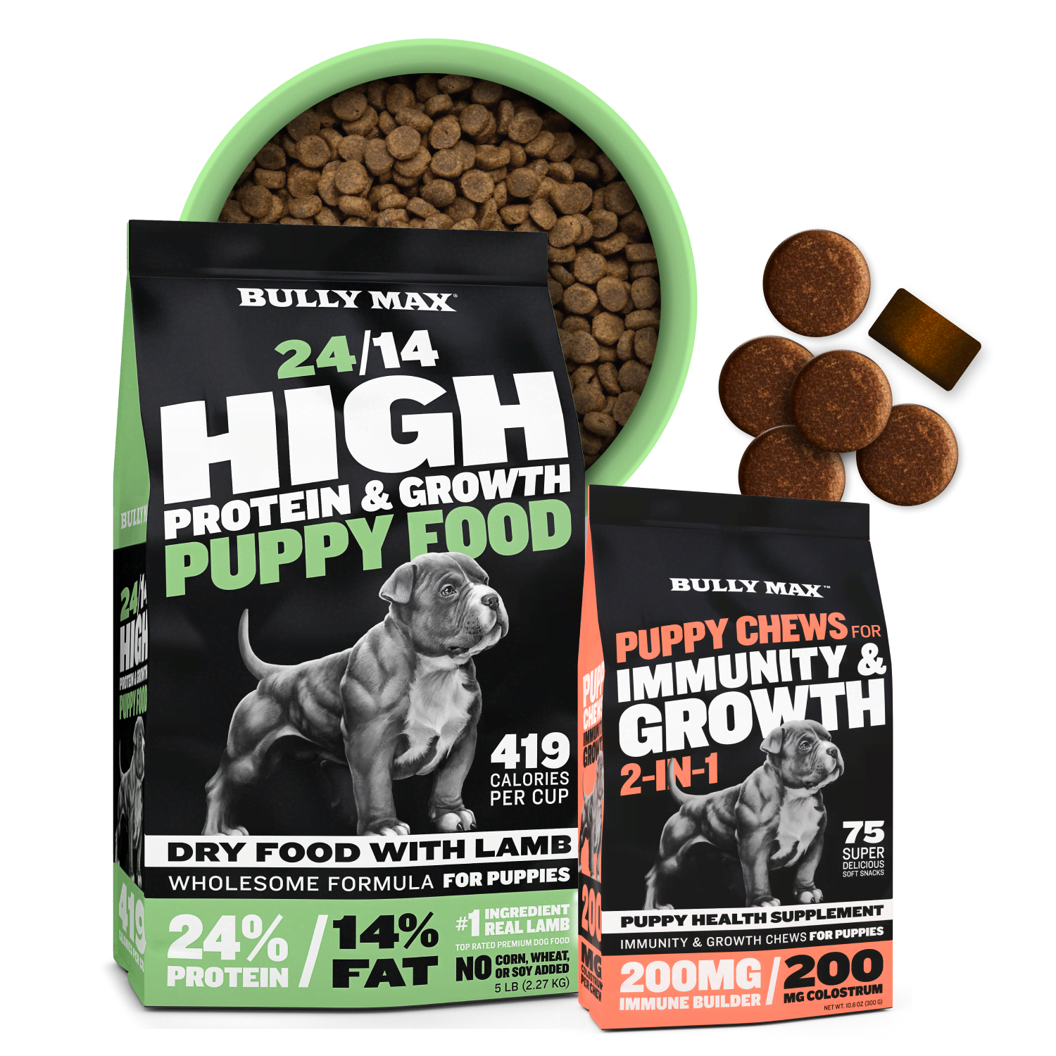 Bully Max Dry Puppy Food & Puppy Tabs Bundle