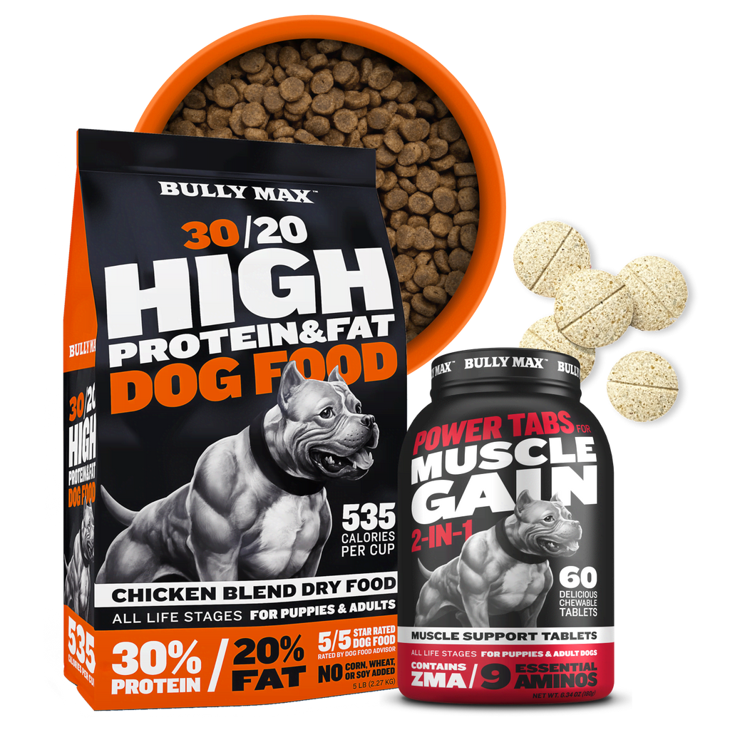 Bully Max Dog Food (40 lbs.) & Muscle Building Tablets Bundle