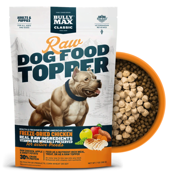 Freeze Dried Raw Dog Food Toppers Chicken Flavor Bully Max