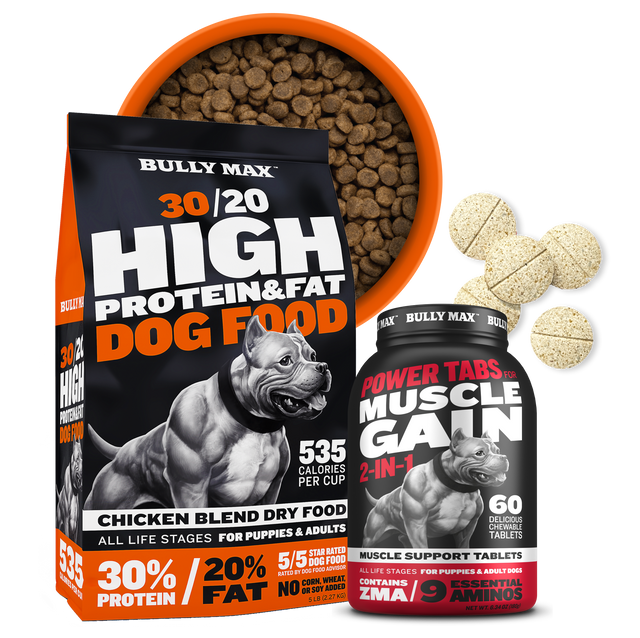 Bully Max Dog Food & Muscle Gain Tablet Bundle (15 lbs)