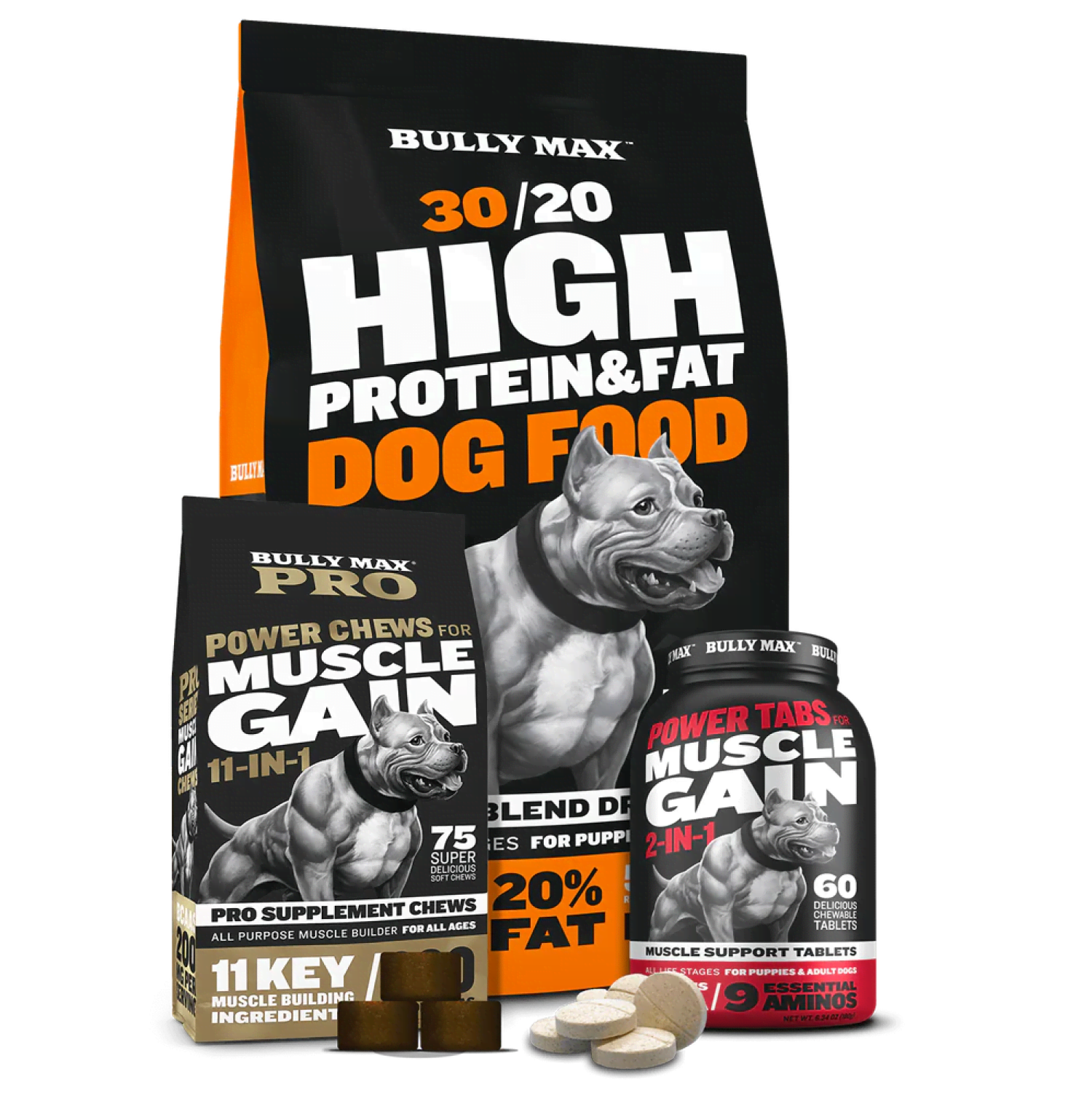 Bully Max Dog Food and Supplement Combo Pack Supplement stack