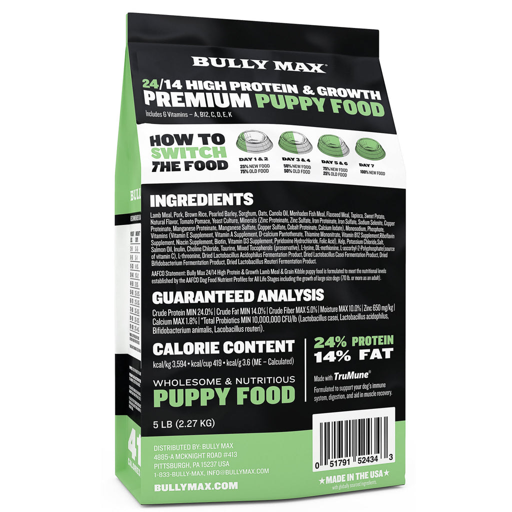 Bully max 24 14 the best puppy food for growth suitable for