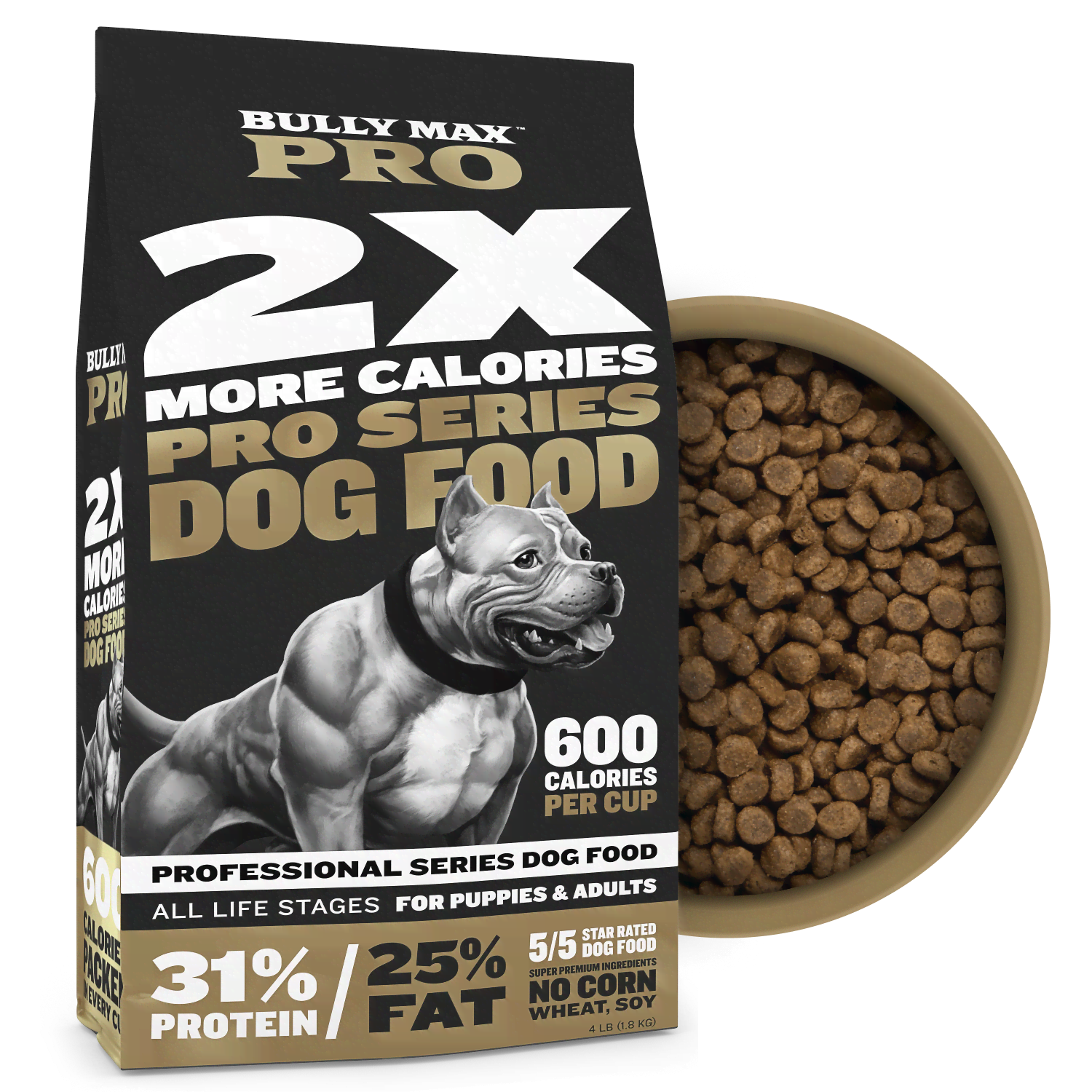 Bully Max PRO Series 31/25 High Calorie Dog Food 600 Kcal Per