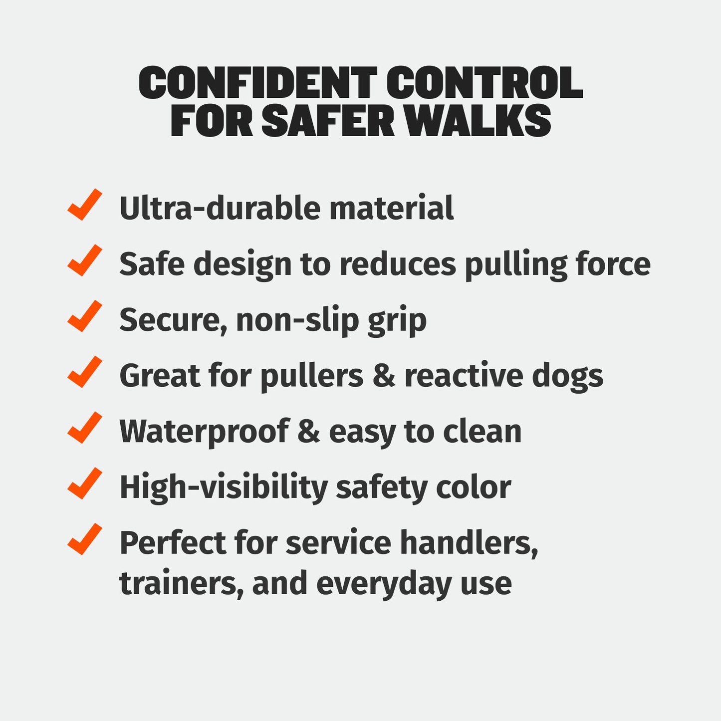 Waterproof Short Dog Leash (Orange)