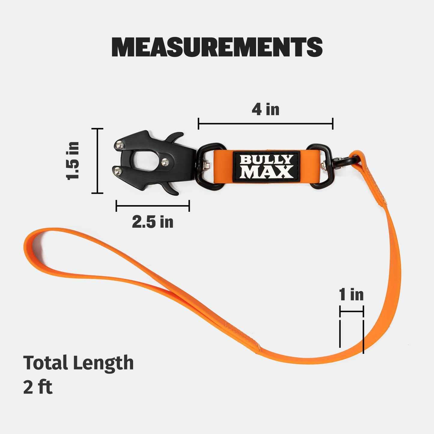 Waterproof Short Dog Leash (Orange)