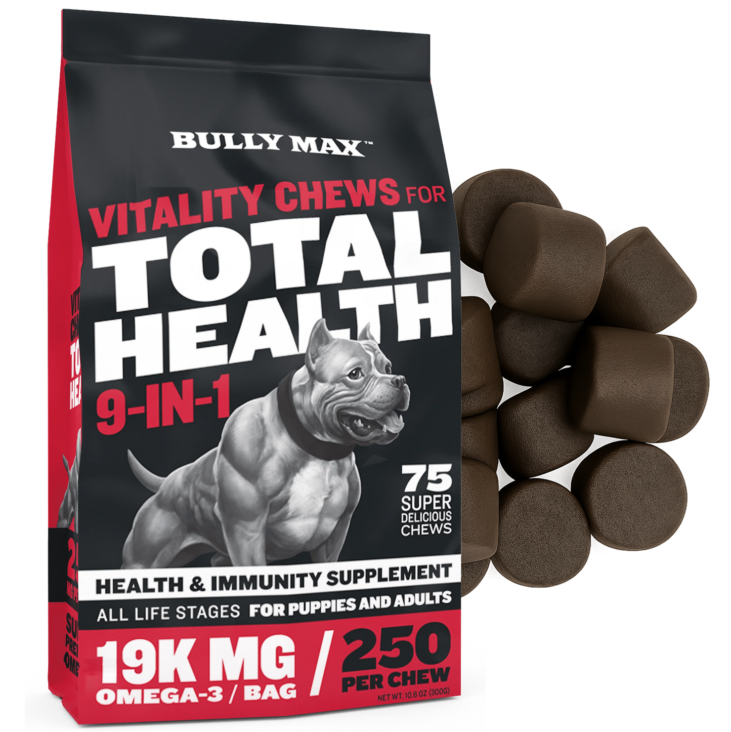 Bully Max Vitality Chews for Allergies, Joints, & Daily Vitamins