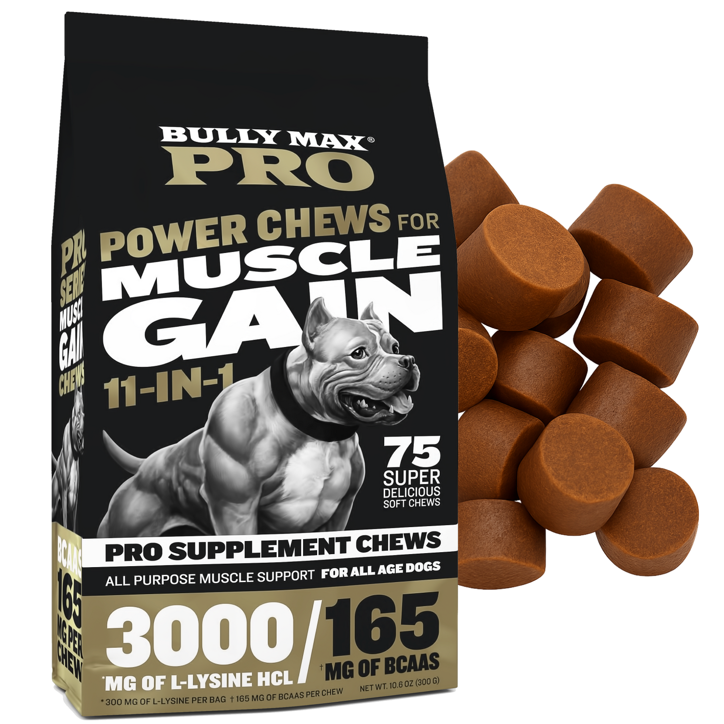 Bully Max Pro Series Power Chews for Muscle Gain