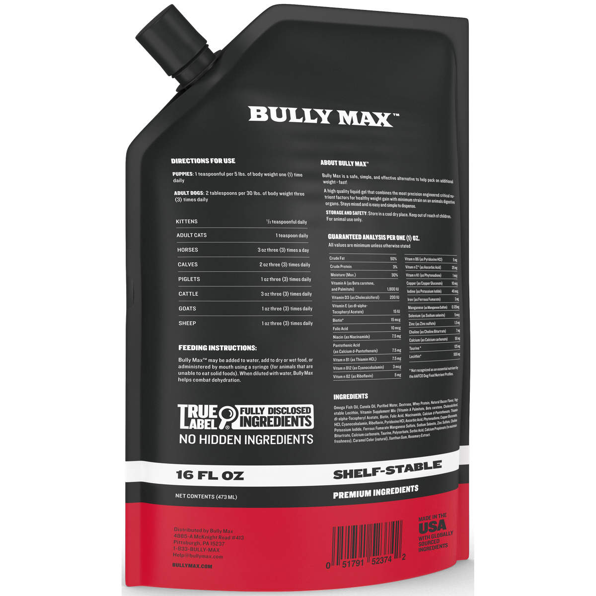 Bully Max Liquid Weight Gain Supplement