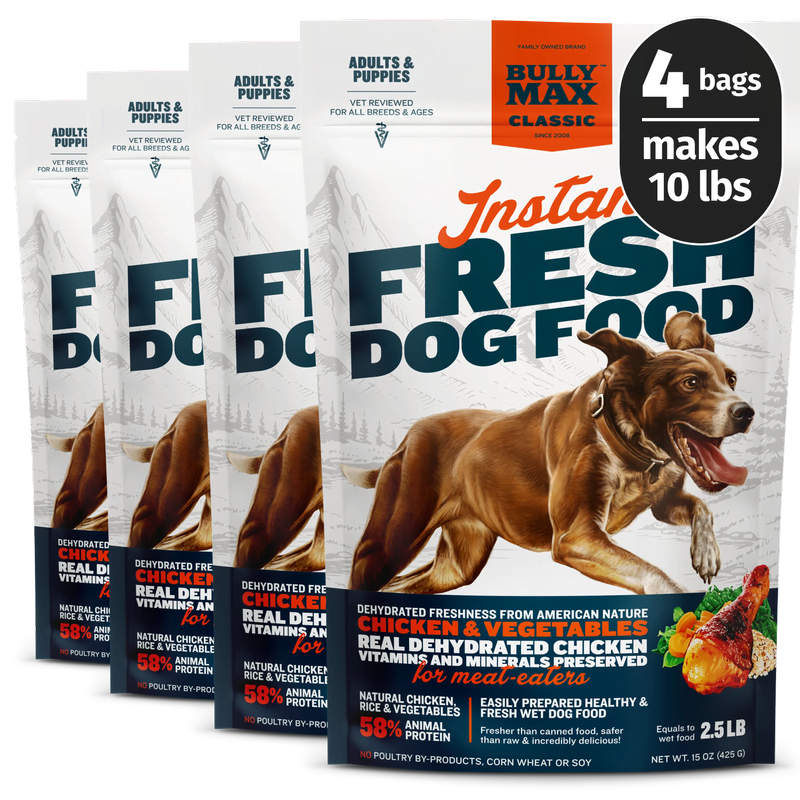 Bully Max Classic Fresh Catch Chicken, Rice & Fish Recipe - Slow-cooked, Nutritious Puppy & Dog Food, Large Kibble Wholesome Dog
